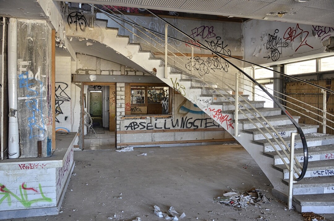 View of the stairs in the entry way of “Minsk”